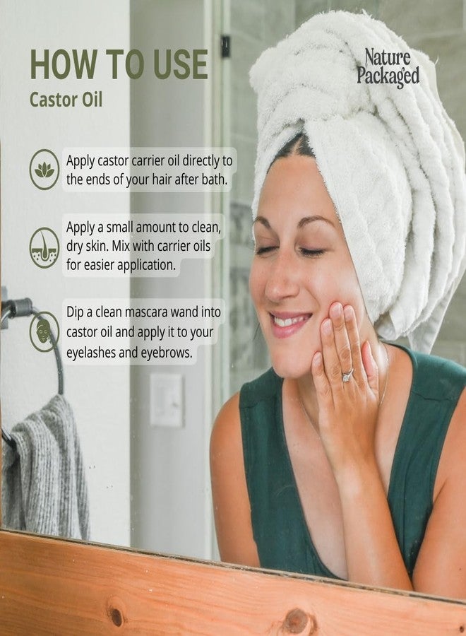 Nature Packaged Organic Castor Oil Direct From India - Cold Pressed Castor Oil For Face, Hair Growth, Eyelash Serum, Eyebrow - Skin and Face Moisturizer and Detox - Hexane Free (16 oz) - Image 4