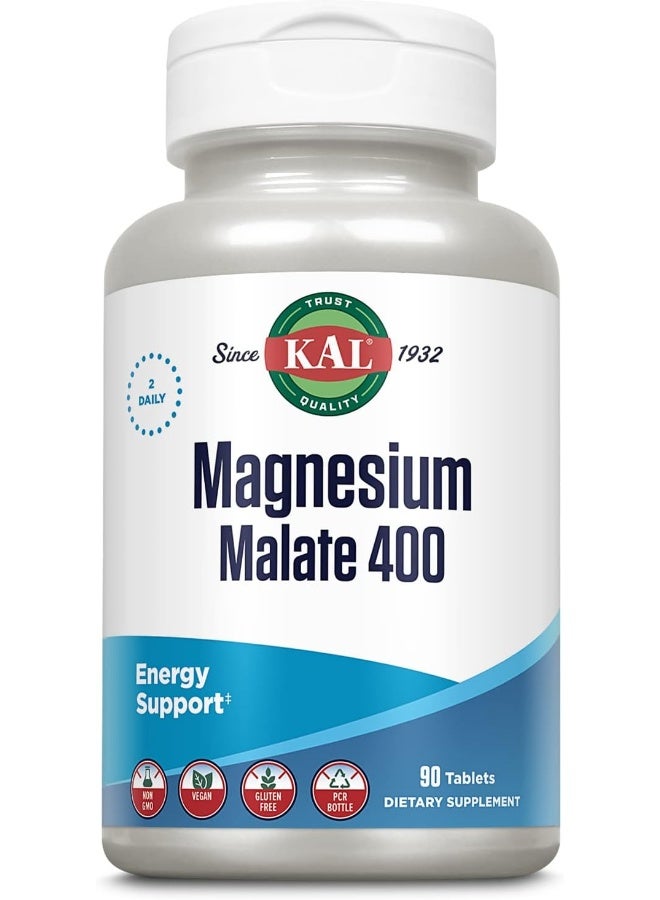Kal, Magnesium Malate 400, 90 Tablets - Image 1