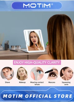 Rechargeable Travel Makeup Mirror with 72 Led Lights Touch Screen Three Colors Dimmable(White) - pzsku/Z9B50CEB84B4A64F112CCZ/45/_/1740378884/66359432-a516-4187-937f-be20569cdf78