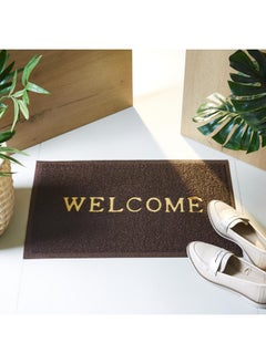 Durable Embossed Welcome Door Mat Low Profile Floor Mat Front Doormat Indoor Outdoor Doormat Non Slip Rugs for Entryway Brown 60x40cm - pzsku/Z9B50DC31ED34A31FED3BZ/45/_/1718692340/fe8b1bdd-f297-4739-8b81-d1113e1cc3ff