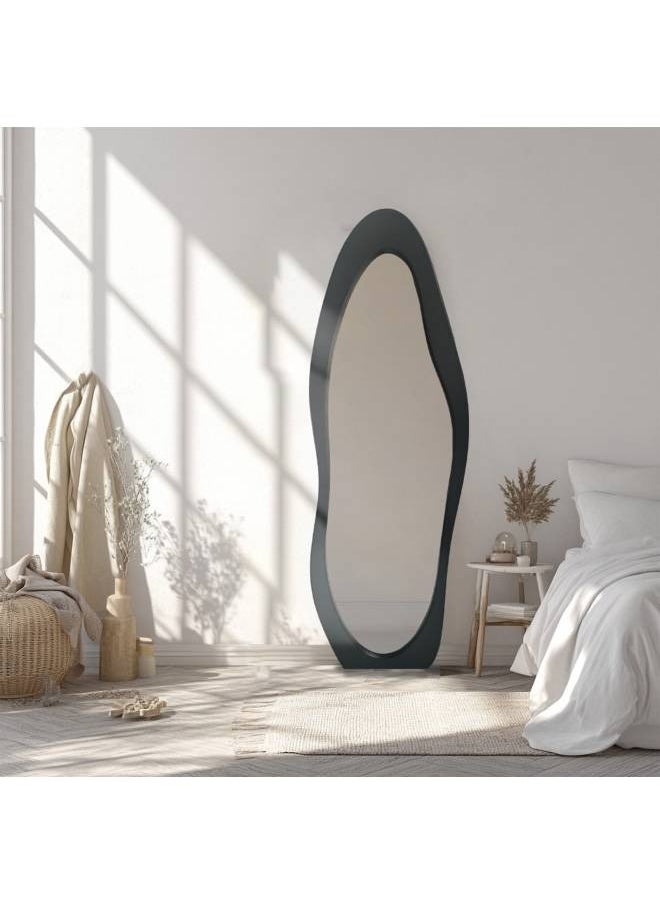 Black Wave Shaped Full Length Mirror, Size 150X50 CM - https://f.nooncdn.com/p/pzsku/Z9B50E8DBC8CAFE54E1DFZ/45/_/1732083563/8e7d1d14-25f8-4e1b-bb65-c389925eab00.jpg?width=original