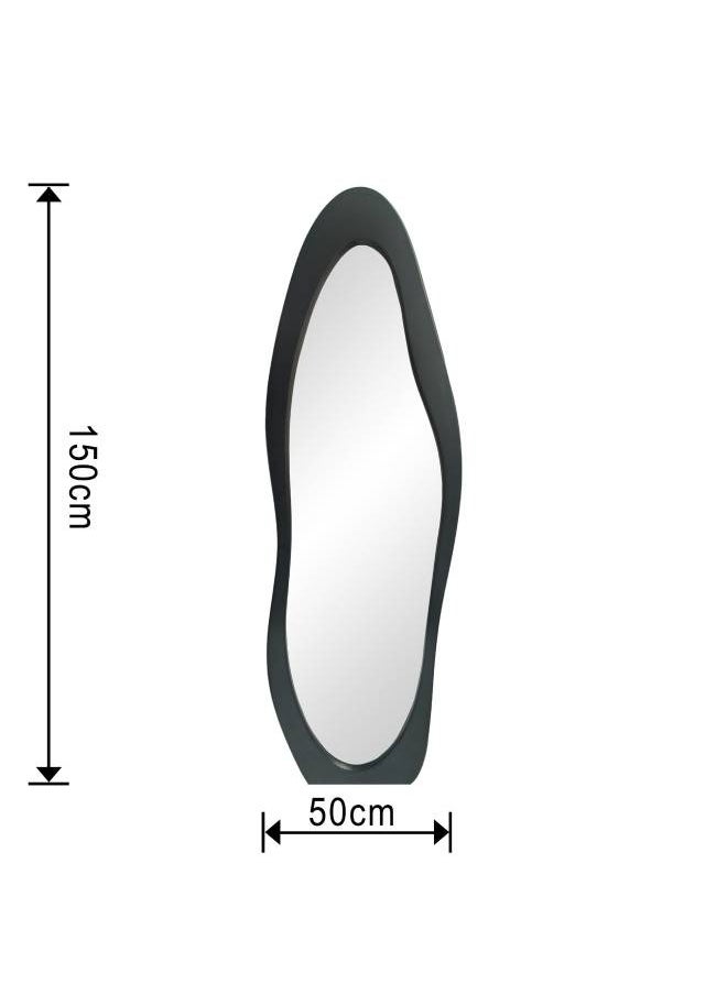 Black Wave Shaped Full Length Mirror, Size 150X50 CM - https://f.nooncdn.com/p/pzsku/Z9B50E8DBC8CAFE54E1DFZ/45/_/1732083593/95965fc9-e9b1-4da2-b184-9604329f3d0d.jpg?width=original