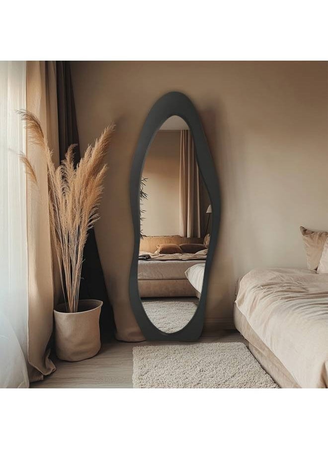 Black Wave Shaped Full Length Mirror, Size 150X50 CM - https://f.nooncdn.com/p/pzsku/Z9B50E8DBC8CAFE54E1DFZ/45/_/1732083624/edf057fc-d030-475f-b7fe-452ab95f589c.jpg?width=original