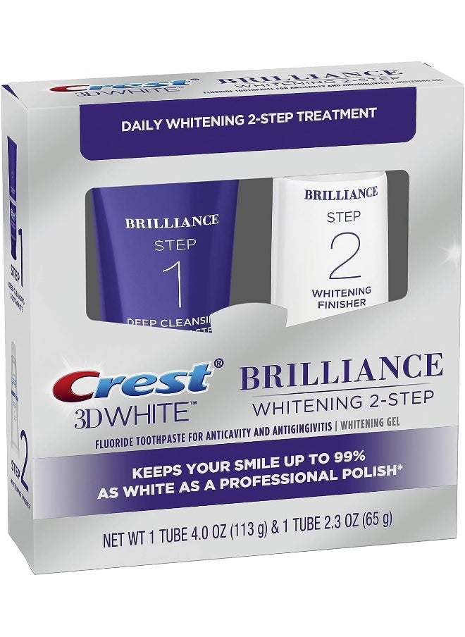 Crest 3D White Brilliance 2 Step KitDeep Clean Toothpaste (4Oz) + Teeth Whitening Gel (2.3Oz)  - Image 1