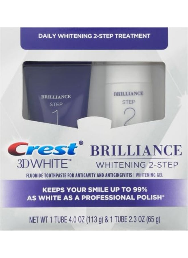 Crest 3D White Brilliance 2 Step KitDeep Clean Toothpaste (4Oz) + Teeth Whitening Gel (2.3Oz)  - Image 2