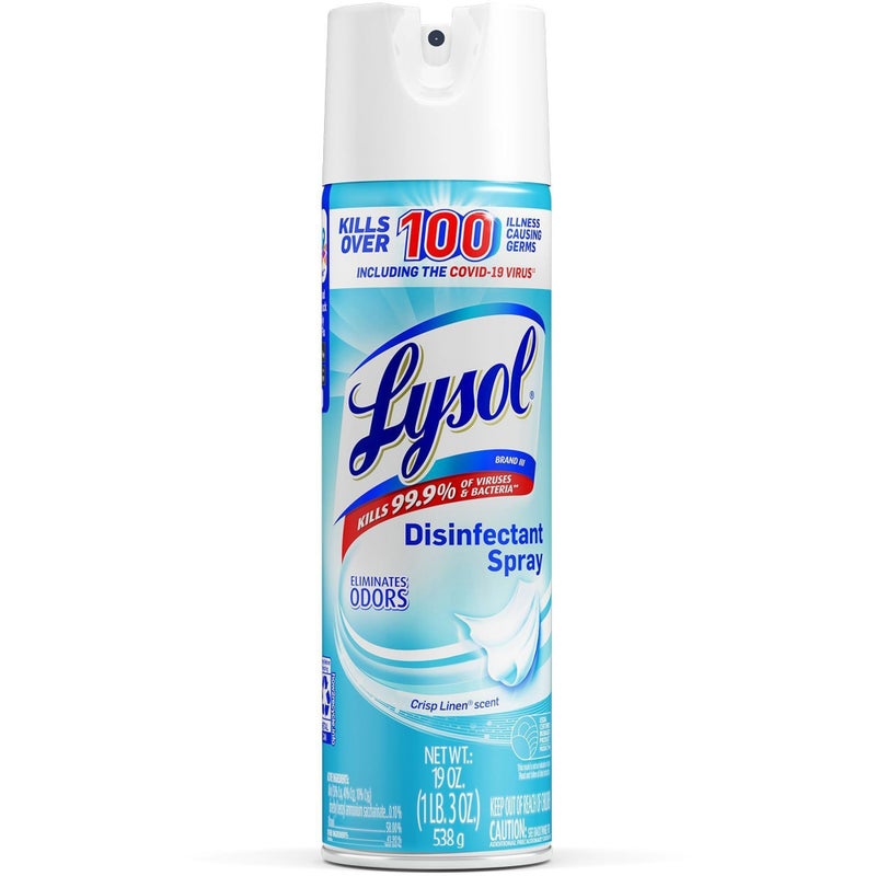 Lysol Disinfectant Spray, Sanitizing and Antibacterial Spray, For Disinfecting and Deodorizing, Crisp Linen, 19 fl oz (Pack of 12) - Image 2