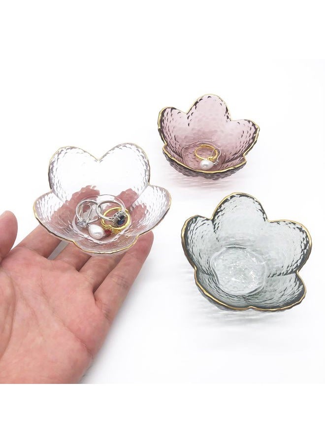 BESSKON Small Ring Dish Jewelry Bowl, Glass Jewelry Dish Trinket Bowl, Crystal Ring Holder Dish Jewelry Plate, Nightstand Decor Jewelry Holder Dish, Engagement Gift Jewelry Tray Dish for Rings, Keys - Image 3