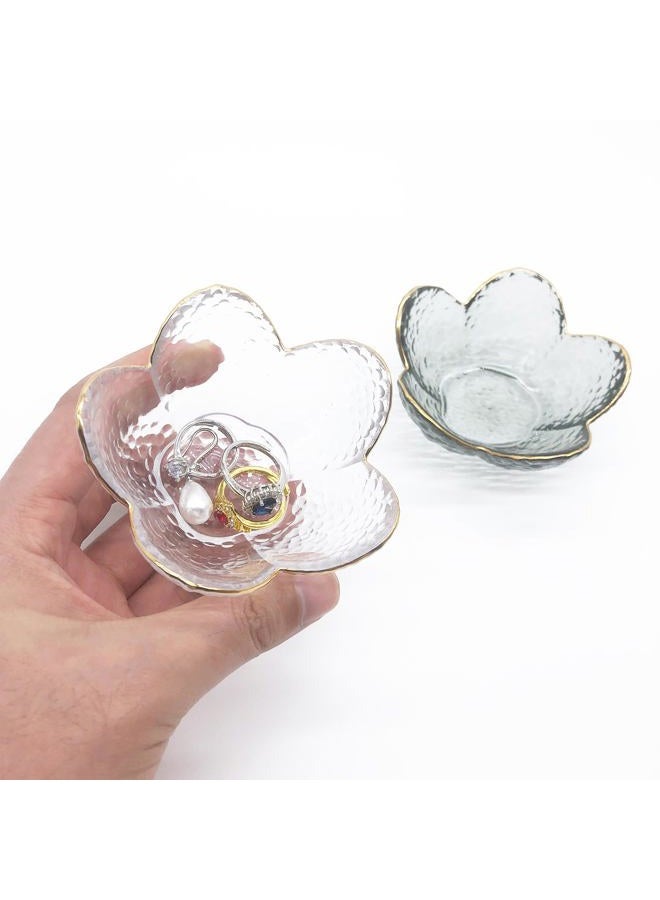 BESSKON Small Ring Dish Jewelry Bowl, Glass Jewelry Dish Trinket Bowl, Crystal Ring Holder Dish Jewelry Plate, Nightstand Decor Jewelry Holder Dish, Engagement Gift Jewelry Tray Dish for Rings, Keys - Image 4