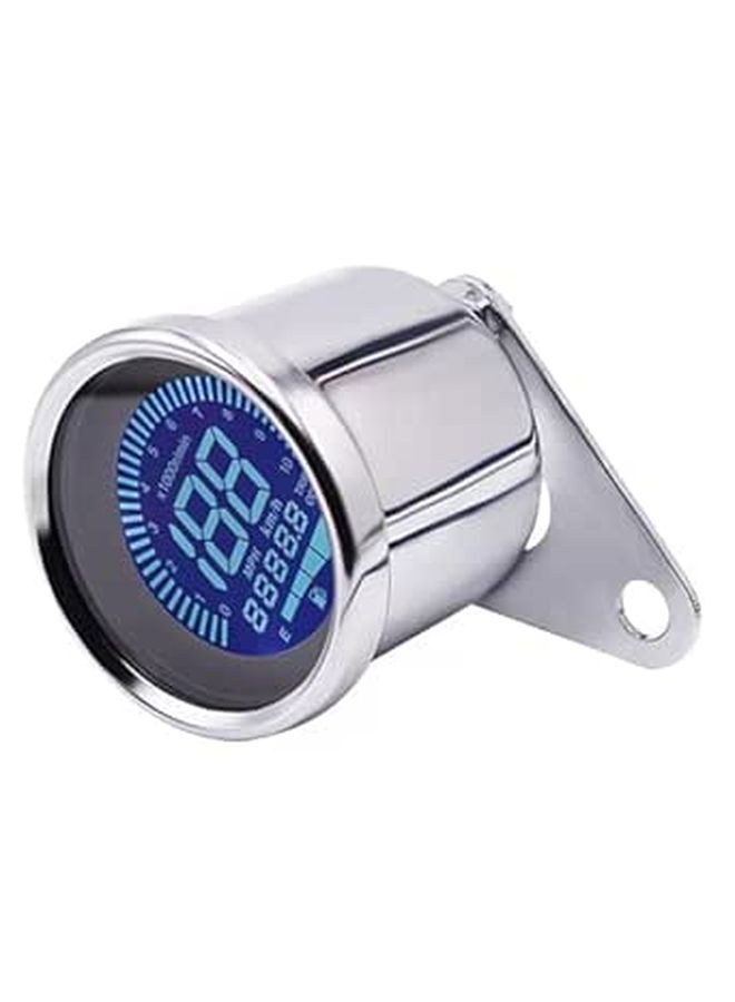 Universal Digital Motorcycle Odometer Tachometer Retro Compact Gauge Black - Image 1