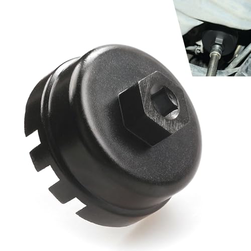 Zikefest Oil Filter Wrench 6 Slots 14 Flutes Oil Filter Removal Tool 64mm Oil Filter Cap Wrench for 4 Runner RAV4 Highlander and More Fits 2557L Engine Black - Image 1