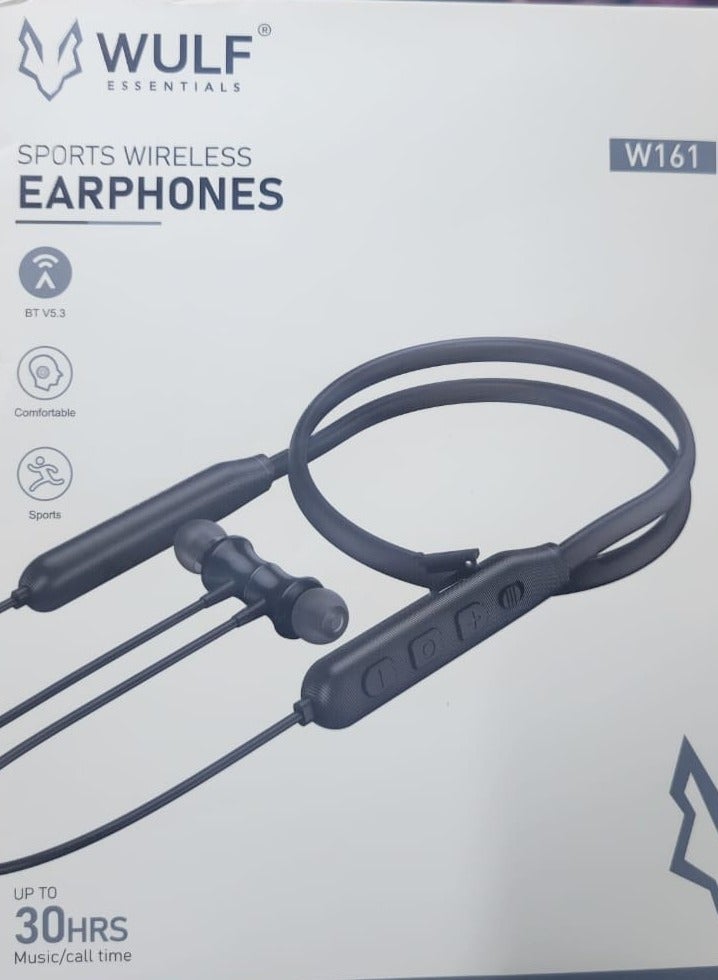 وولف سماعات أذن رياضية لاسلكية حول الرقبة Flex Buzz True bass Sound مع ميكروفون وبلوتوث 5.0 ومقاومة للماء باللون الأسود لمدة تصل إلى 30 ساعة - Image 2
