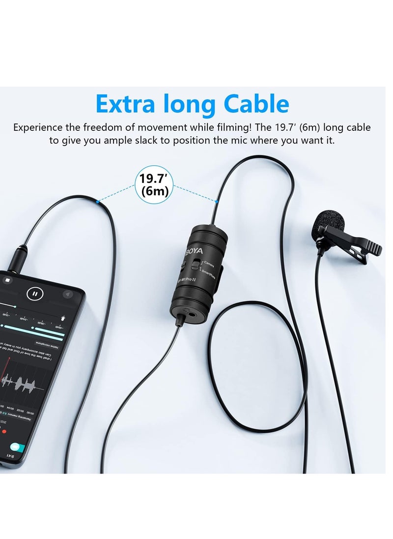 BOYA BOYA by-M1 Pro II Lavalier Microphone Noise Cancelling Omnidirectional Mic with Monitoring Port for YouTube Tiktok Interview Broadcast Content Creation  - Image 5