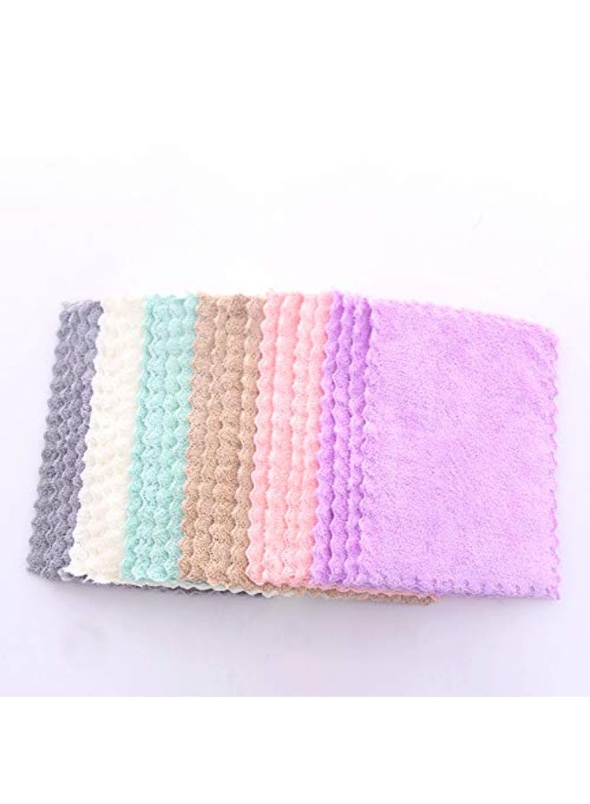 سوكاني 24 قطعة من فوط الميكروفايبر للتنظيف، فوط أطباق مطبخ قابلة لإعادة الاستخدام وتمتص السوائل بقوة، قطع قماش متعددة الأغراض لغسيل السيارات والنوافذ والحمام والأسطح، مجموعة متعددة الألوان - Image 5