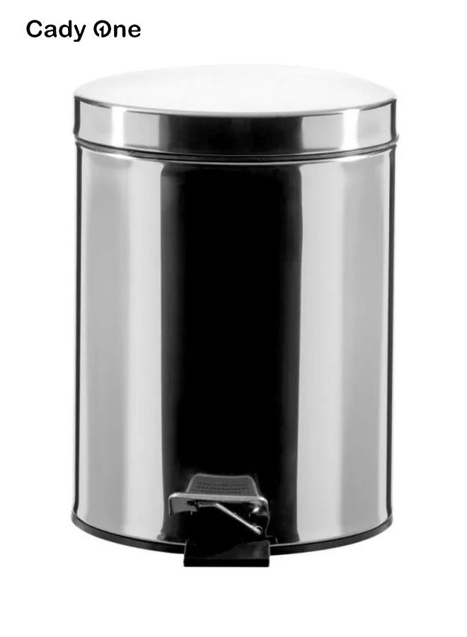 Cady One Pedal Trash Bin Silver 5L - Image 1