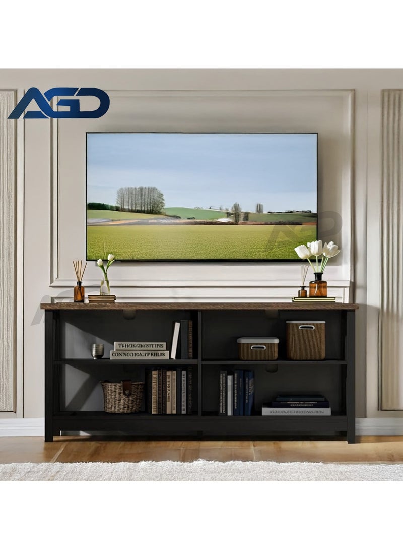 إيه جي دي طاولة تلفزيون حتى 55 بوصة، طاولة مركزية للترفيه الاعلامي، حامل تلفزيون بأرفف مفتوحة لغرفة المعيشة - Image 2