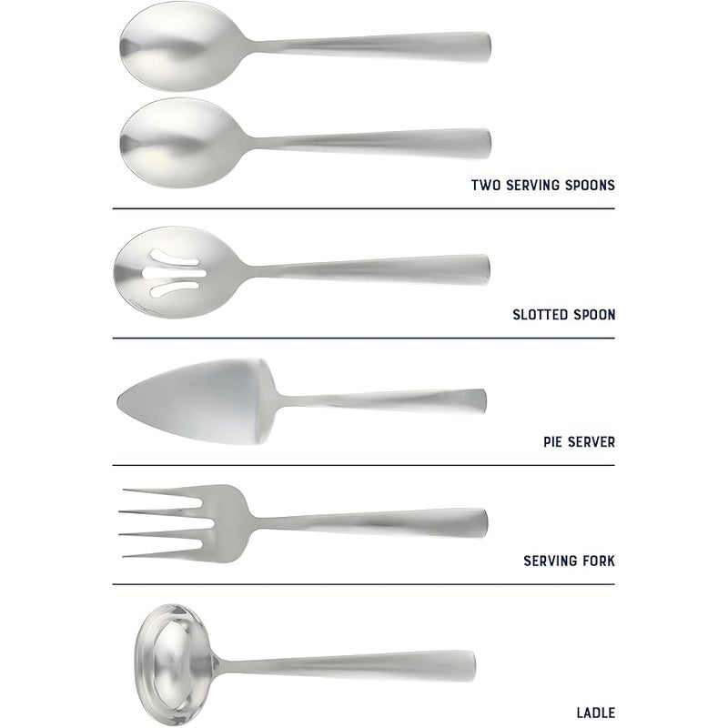 Oster Eastleigh 6 Piece Stainless Steel Hostess Flatware Serving Utensil Set - Image 3