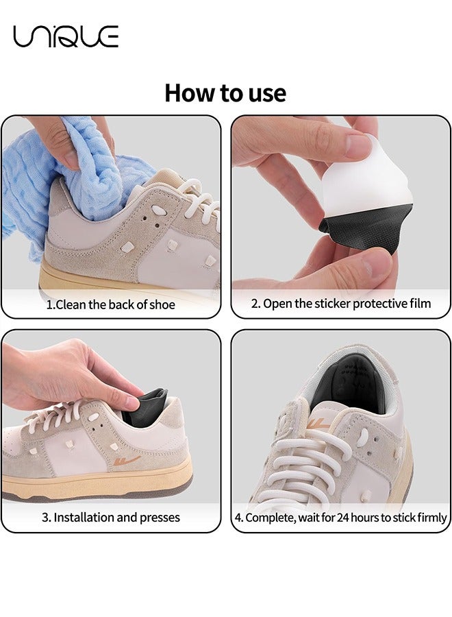 Unique 2 Pairs Shoe Inserts for Kids, Heel Shoe Grips Liner for Loose Shoes, Inserts Grips Liners Heel, Preventing Heel Rubbing and Blisters, for Girls and Boys Boots, Trainers(Black) - Image 5