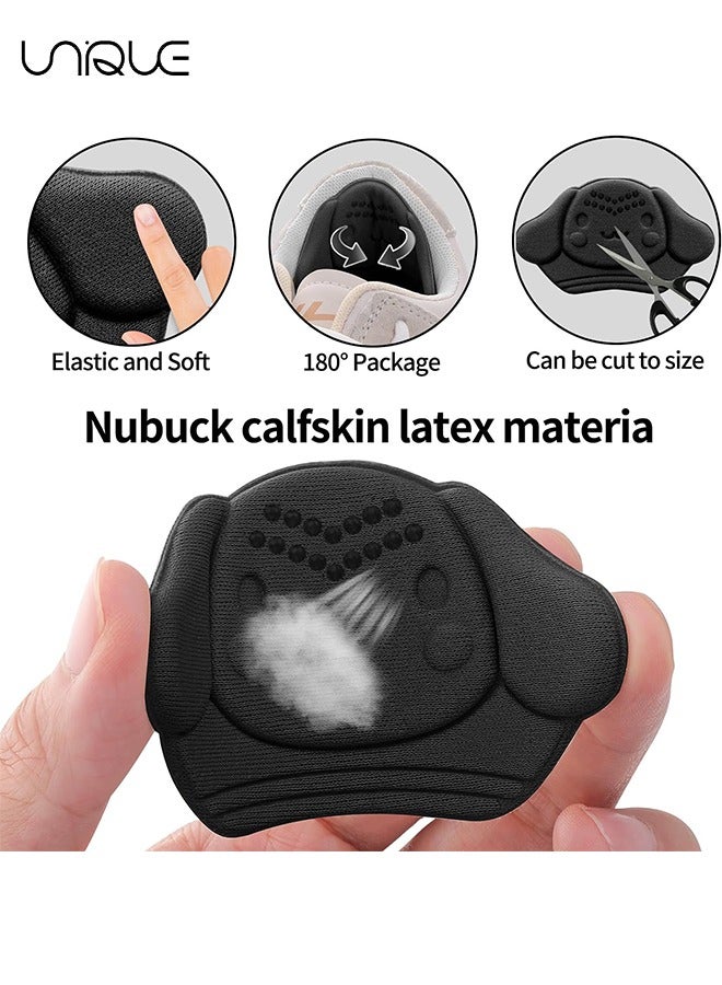 Unique 2 Pairs Shoe Inserts for Kids, Heel Shoe Grips Liner for Loose Shoes, Inserts Grips Liners Heel, Preventing Heel Rubbing and Blisters, for Girls and Boys Boots, Trainers(Black) - Image 3
