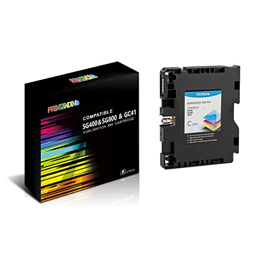 PRINTANDINK SG400 SG800 Cyan Sublimation Ink Cartridge for Sawgrass Virtuoso SG400/SG800 | High-Yield 300-Page Transfer DYE Ink | New Chipset (Exact Ink Level) | Printhead Protection - Image 1