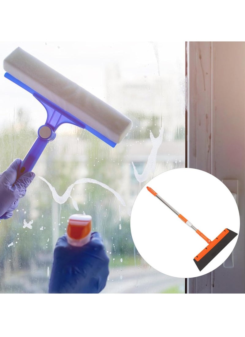 KASTWAVE Window Squeegee Cleaning Tool Squeegee Cleaner Glass Door Cleaner with Long Handle Floor Squeegee Scrubber for Windows Glass Car Windshield  - Image 4