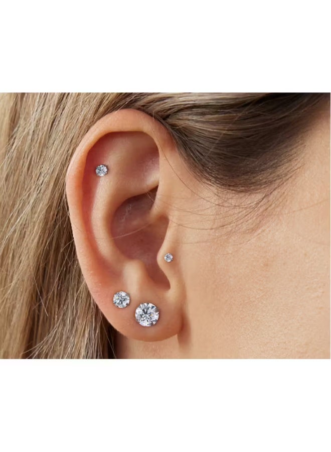 aeen 12pcs (6 Pairs) Minimalist Flat Top Cartilage Stud Earrings Set – 3mm to 8mm Round Flat Back Hypoallergenic Stainless Steel Earrings for Women & Men | Lightweight Everyday & Party Piercing Jewellery - Image 2