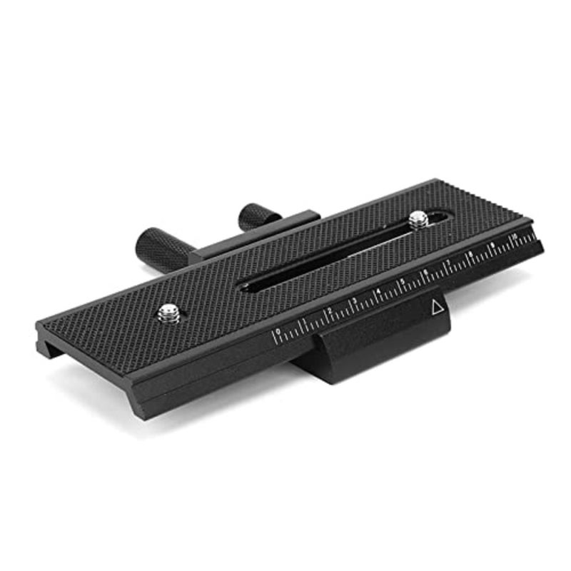 Macro photography close-up slider with rack and pinion adjustment, aluminum alloy, black, precise focus control - Image 5