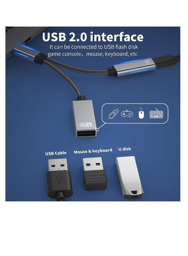 محول USB C إلى USB وكابل شحن OTG 2 في 1 مع موزع USB-C بقوة شحن سريعة 60 واط Type C OTG ومنفذ USB A أنثوي متوافق مع Chromecast و Google TV و iPad Pro - Image 4