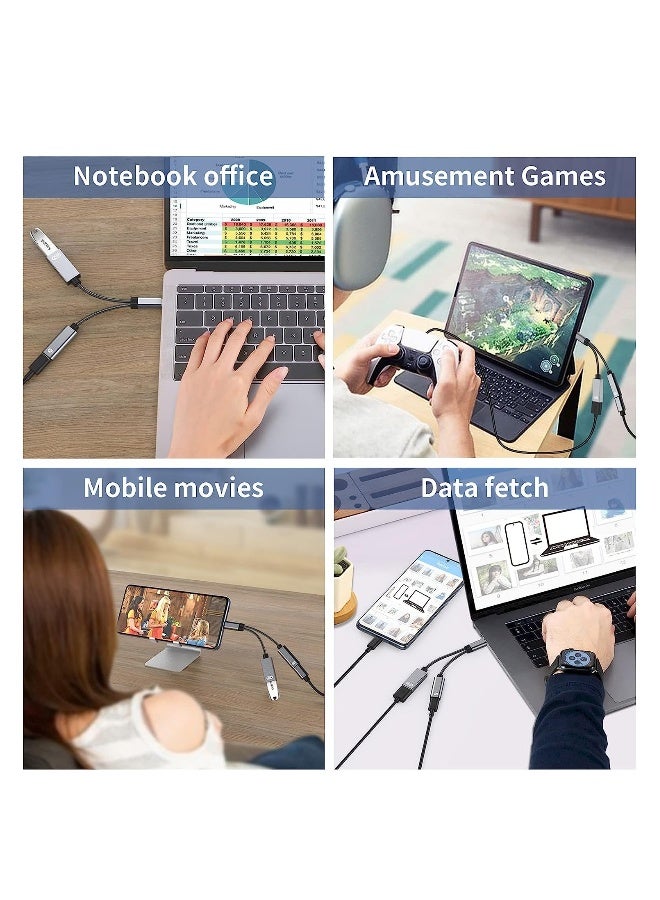 محول USB C إلى USB وكابل شحن OTG 2 في 1 مع موزع USB-C بقوة شحن سريعة 60 واط Type C OTG ومنفذ USB A أنثوي متوافق مع Chromecast و Google TV و iPad Pro - Image 5