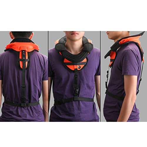 RIDBIKER Adult Neck Protector Motorcycle Neck Brace MTB Body Protection Gear (Black&Red) - Image 3
