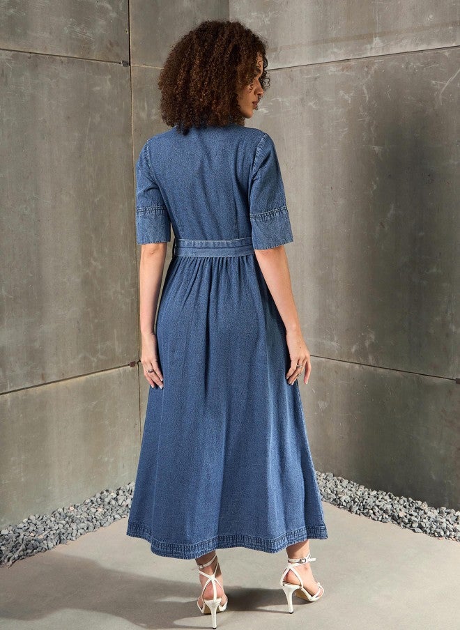 ساسافراس فستان ماكسي جينز نسائي - Image 5