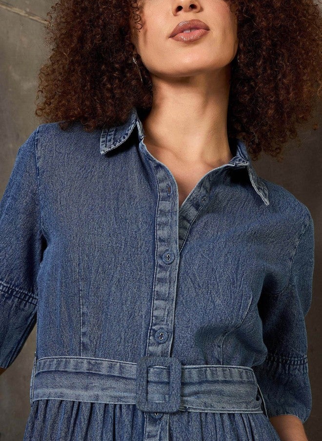 ساسافراس فستان ماكسي جينز نسائي - Image 3