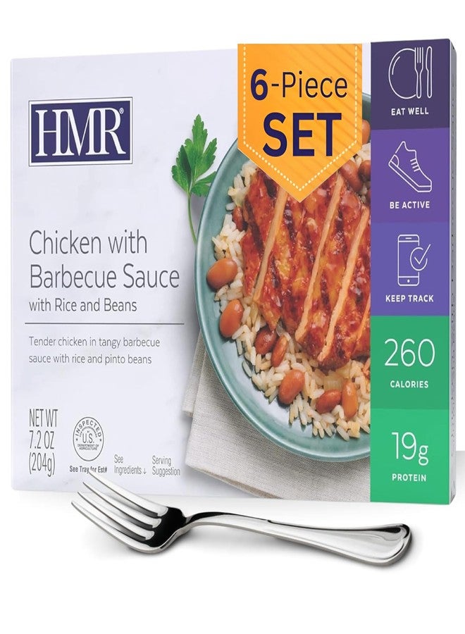 HMR Chicken with Barbecue Sauce Entrée | Pre-packaged Lunch or Dinner | Ready to Eat | 19g of Protein | Low Calorie Food | 7.2oz Serving per Meal | Pack of 6 - Image 1