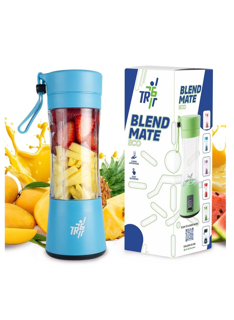TR6 Blendmate Eco Portable Blender for Smoothies and Shakes - 380ml Capacity, Rechargeable | Compact | 1 Year Warranty (Blue) - Image 1