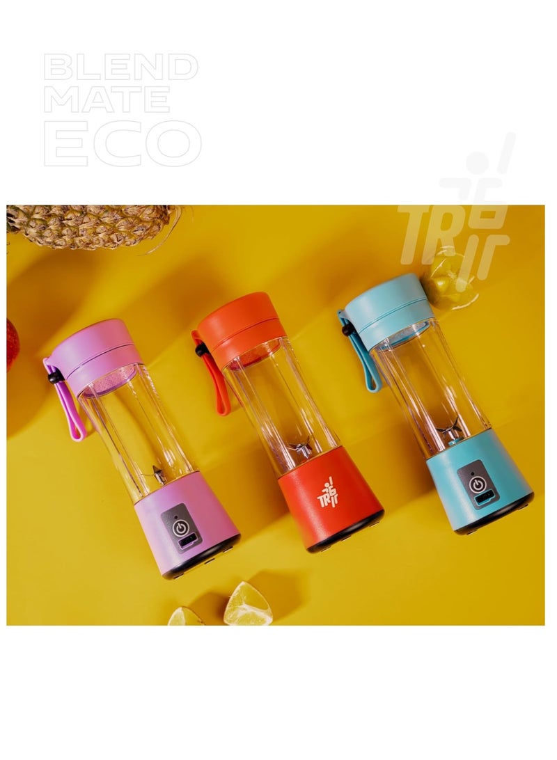 TR6 Blendmate Eco Portable Blender for Smoothies and Shakes - 380ml Capacity, Rechargeable | Compact | 1 Year Warranty (Blue) - Image 4