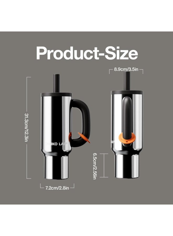 CHAKO LAB CHaKOLAB BaWangCUP Stainless Steel Insulated Tumbler with Handle and Straw, Leakproof for Travel, BPA Free, 316 Stainless Steel Liner, 950 ml - Image 3