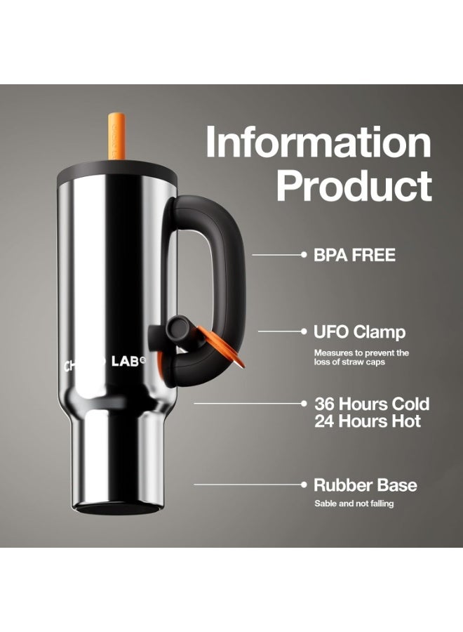 CHAKO LAB CHaKOLAB BaWangCUP Stainless Steel Insulated Tumbler with Handle and Straw, Leakproof for Travel, BPA Free, 316 Stainless Steel Liner, 950 ml - Image 4