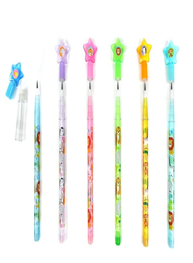 TINYMILLS 24 Pcs Safari Jungle Animals Stackable Push Pencil Assortment with Eraser for Party Favors Goodie Bag Stuffers VBS Classroom Rewards Pinata Fillers Carnival Prize Barnyard Party - Image 3