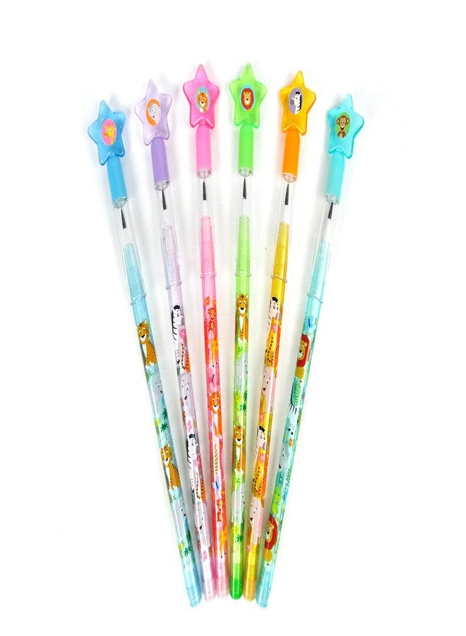 TINYMILLS 24 Pcs Safari Jungle Animals Stackable Push Pencil Assortment with Eraser for Party Favors Goodie Bag Stuffers VBS Classroom Rewards Pinata Fillers Carnival Prize Barnyard Party - Image 5