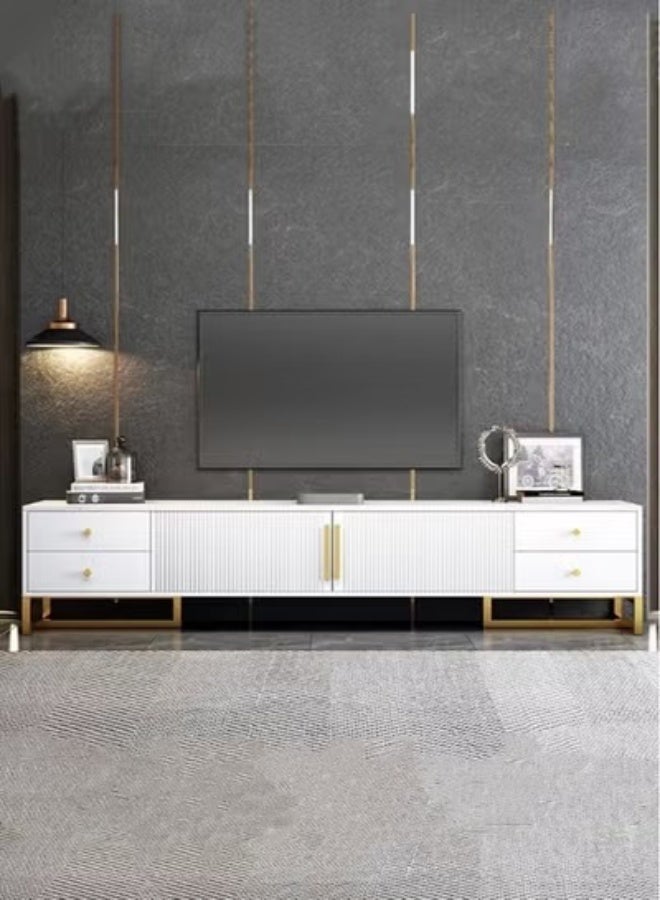 Kutis 1-Piece TV Cabinet Living Room Furniture TV Table Tv Stand With Drawers MDF Fiberboard White 140x30x40 cm - Image 1