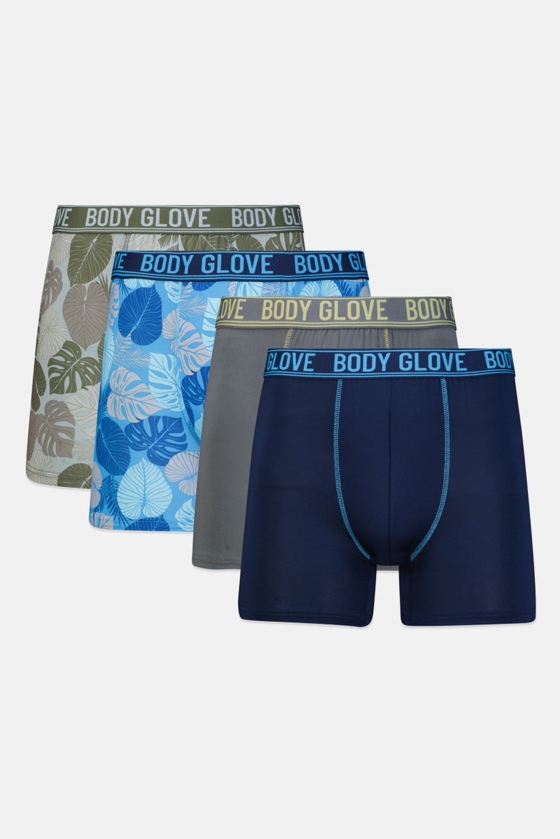 Body Glove Men 4 Pieces Printed Boxer Briefs, Multicolor  - Image 1
