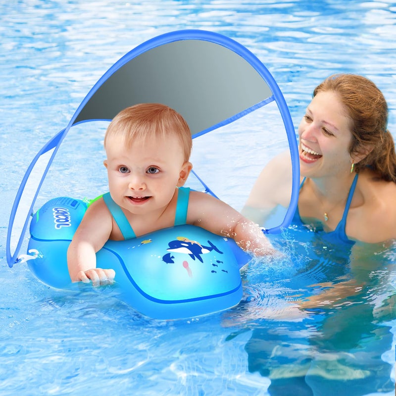 LAYCOL Baby Swimming Float with UPF50 Sun Canopy Baby Floats for Pool No Flip Overbaby Pool for Baby Age of 336 Months