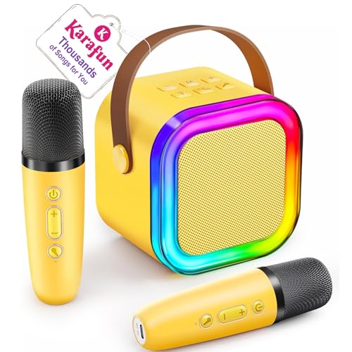 IROO Mini Karaoke Machine for Kids 2026 TOP Toys Birthday Gifts Ideas for Girls Ages 4 5 6 7 8 9 10 12 Years Old Portable MP3 Player with 2 Wireless Mics for Family Home Party - Image 1