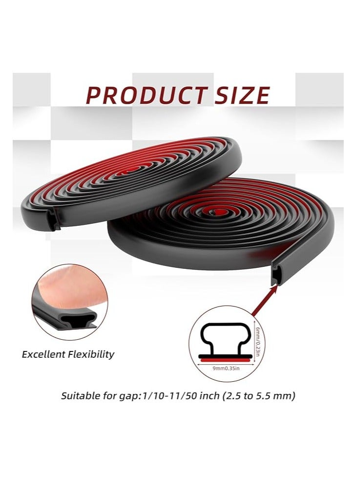 Door Weather Stripping Door Seal Strip,Self-Adhesive Rubber Door Insulation Weather Strip for Window and Door Soundproofing D Shape,for Door Frame Gap Blocker 19.7Feet  - Image 3