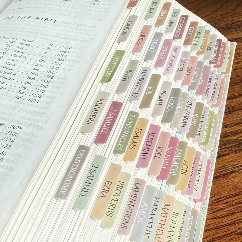 thinkor Repositionable Laminated Bible Tabs, Bible Stickers for Women and Men, Easy to Read and Apply Bible Journaling Tabs (Boho) - Image 1