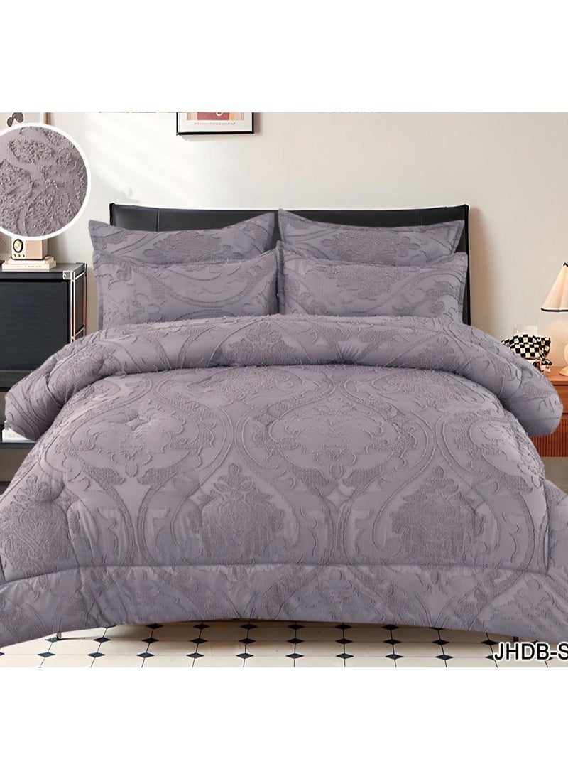 Comfy COMFY GREY KING SIZE COTTON SOFT & LUXURIOUS ROYALTY COLLECTION COMFORTER SET 
