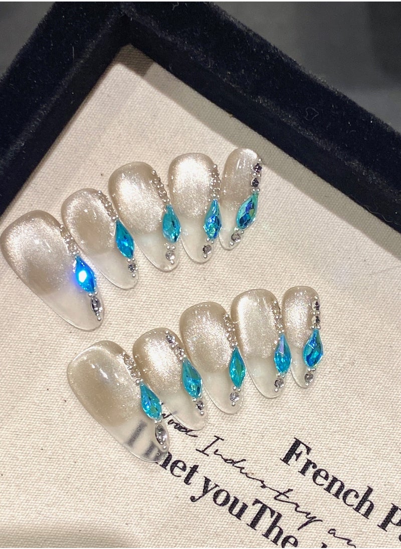 Binzo Beauty - Binzo Beauty Handmade Press On Nails, 10pcs, Nails Art , Acrylic Nails, False Nails, Luxury Collection, Luxury Nails Arts, New Accessories， Wedding Nails，Party Nails. - Image 1