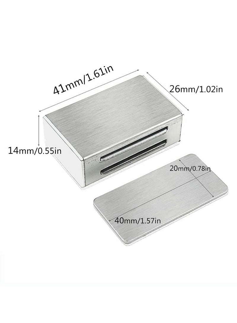 Zikra Magnetic Door Catch, Strong Drawer Magnetic Latches Kitchen Cabinet Magnets, Cabinet Door Magnet Latch Stainless Steel Kitchen Magnetic Latch for Cupboard, Drawer (4 Pack) - Image 2