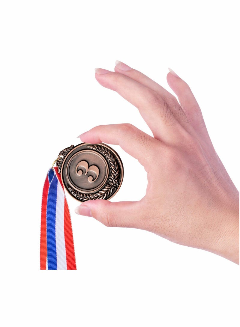 Luckam 18 Pack Gold Silver Bronze Award Medals - 2.5 Inch Award Medals with Neck Ribbon Olympic Style Winner Medals for Sports Competitions Party - Image 5