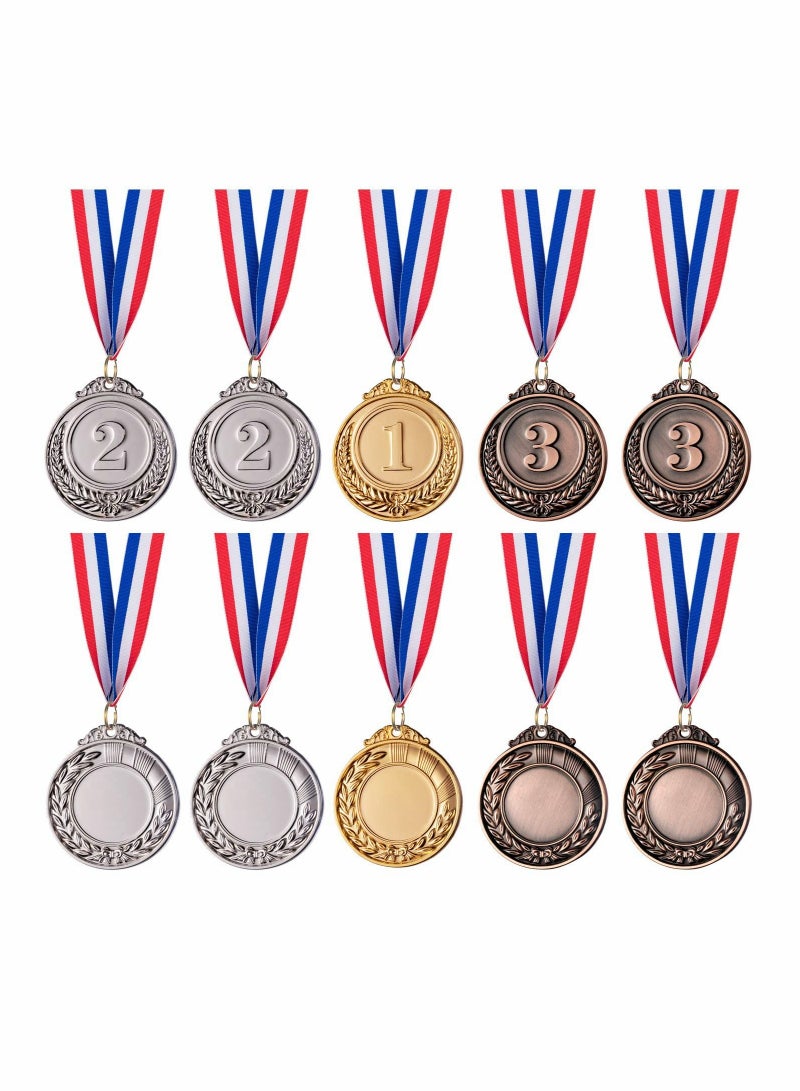 Luckam 18 Pack Gold Silver Bronze Award Medals - 2.5 Inch Award Medals with Neck Ribbon Olympic Style Winner Medals for Sports Competitions Party - Image 3