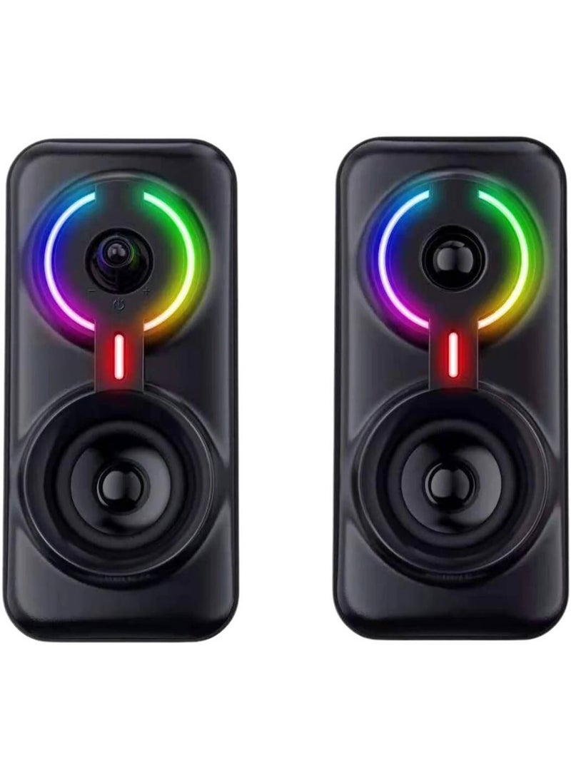 ONIKUMA GAMING ONIKUMA L6 Multimedia Gaming Speaker with Bluetooth 5.0, RGB Lighting, and 360° Surround Sound - Black - Image 2